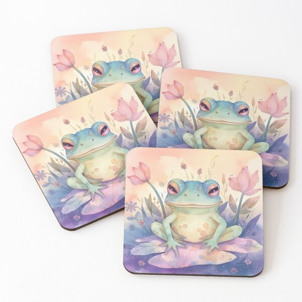 Item preview, Pretty frog in watercolor on lily pad designed and sold by MimzySoulPhase.