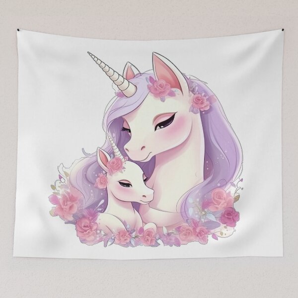 Item preview, Cute Unicorn Mom and Baby Three designed and sold by MaryFiore.