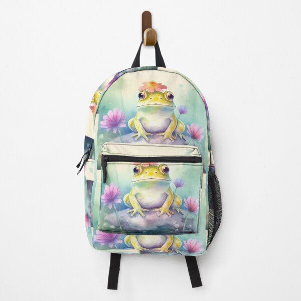 Item preview, Frog with flowers watercolor design designed and sold by MimzySoulPhase.
