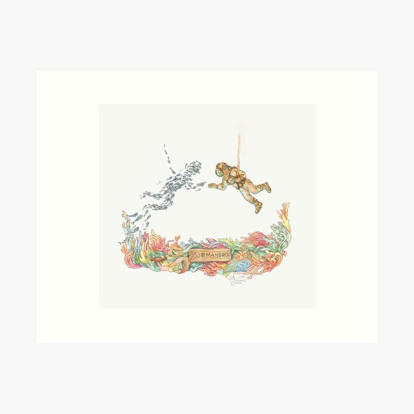 The diver and the fish Art Print
