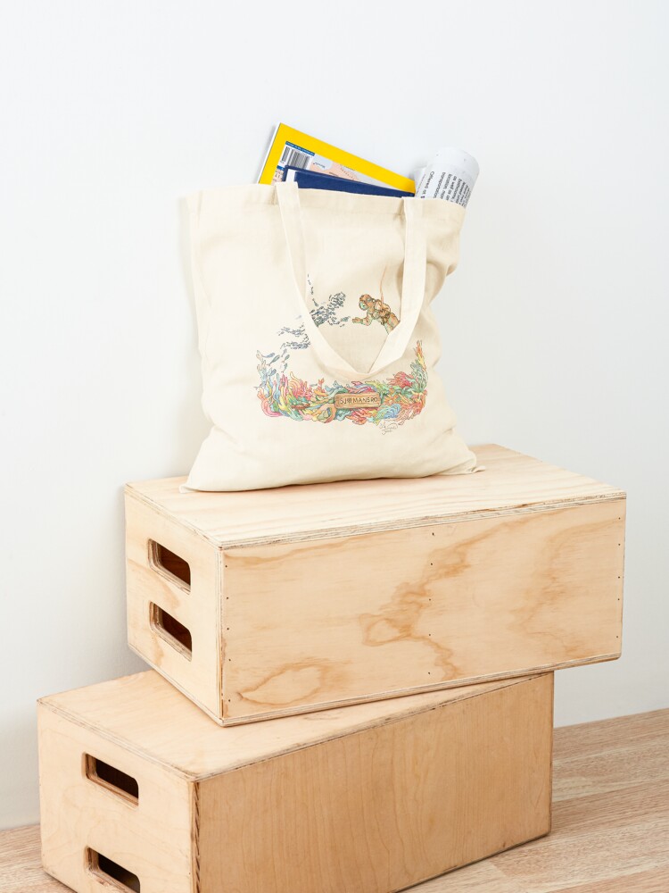 Thumbnail 4 of 5, Tote Bag, The diver and the fish designed and sold by AmisArt.