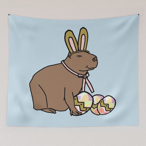 Artikelvorschau, Lustige Osterhasenohren und Eier Capybara entworfen und verkauft von ellenhenry.
