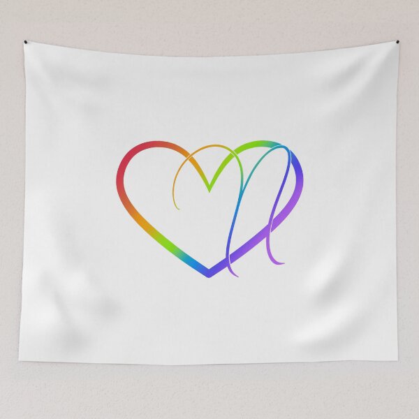 Artikelvorschau, Monogram N in Heart (Rainbow Outline) entworfen und verkauft von LancelotDesigns.