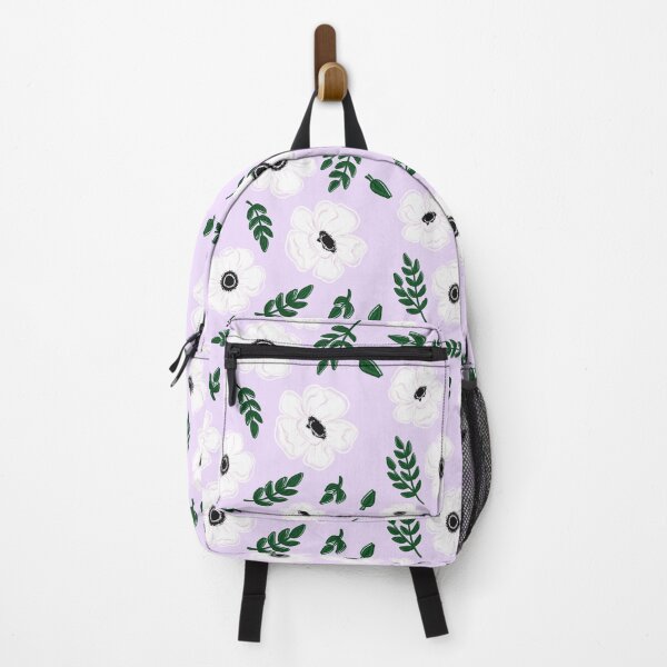 Item preview, White Anemone Flowers with Purple Background designed and sold by serafineaandd.