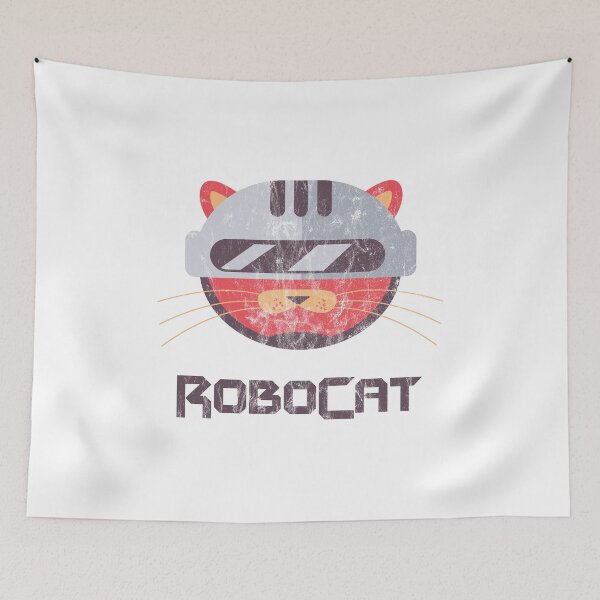 Item preview, ROBOT CAT - Washed Funny Cat Cop Comic Cartoon Design designed and sold by Super3.
