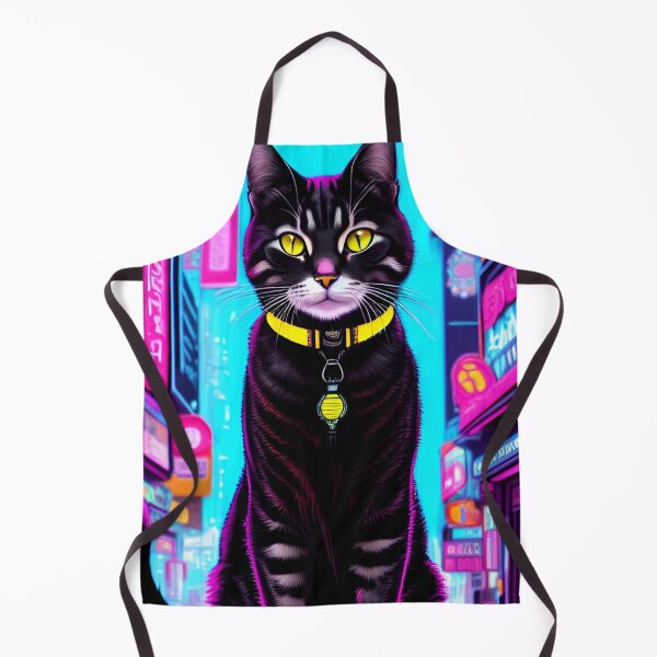 Item preview, Colorful Futuristic Cyber Cat Neon Ai Art CyberpunkStyle designed and sold by CyberArtWorld.