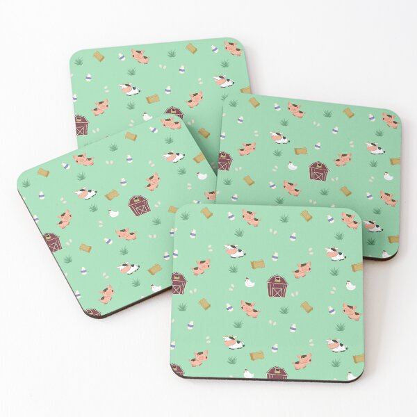 Item preview, Cute Farm Animals with Green Background designed and sold by serafineaandd.