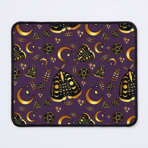 Item preview, Magical Witchy Gold Moth with Purple Background designed and sold by serafineaandd.