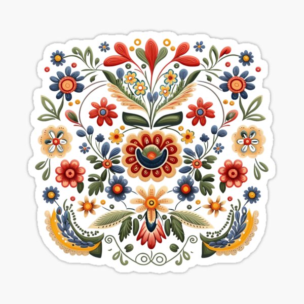 Item preview, Motif folklorique floral slovaque designed and sold by TessDesignStore.