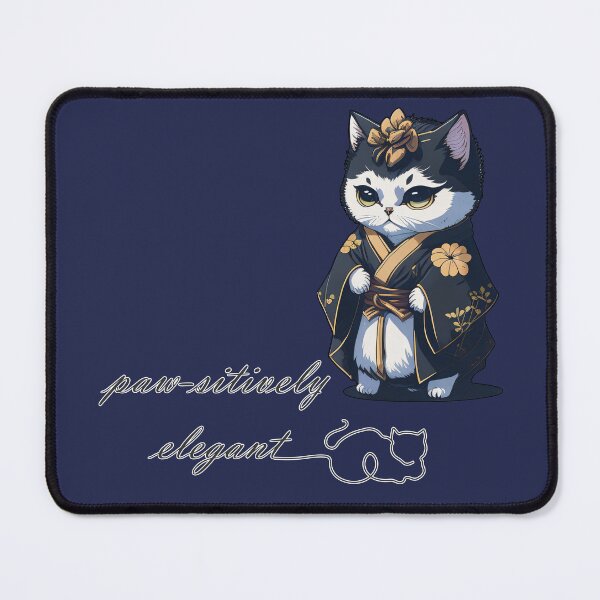 Item preview, Paw-sitively Elegant Pun Cat designed and sold by BellaDesignArt.