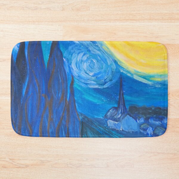 Item preview, Van Gogh inspired impressionist Cyprus trees at night, in gouache  designed and sold by JewelsNova.