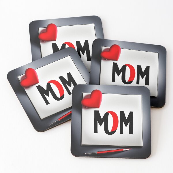 Item preview, Mom Black and Red Heart with a Pencil Writer designed and sold by ellenlafleche.