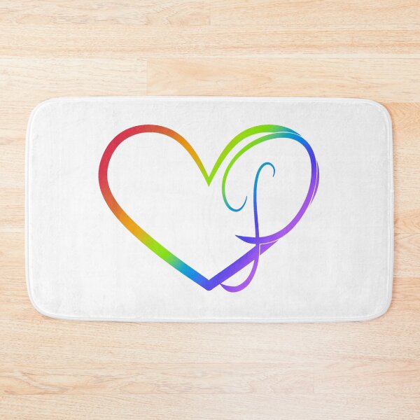 Artikelvorschau, Monogram P in Heart (Rainbow Outline) entworfen und verkauft von LancelotDesigns.