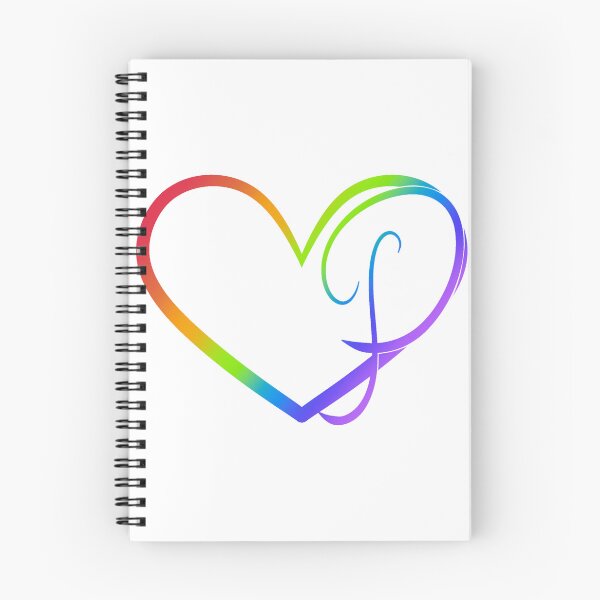 Item preview, Monogram P in Heart (Rainbow Outline) designed and sold by LancelotDesigns.