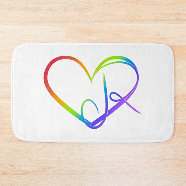 Artikelvorschau, Monogram R in Heart (Rainbow Outline) entworfen und verkauft von LancelotDesigns.