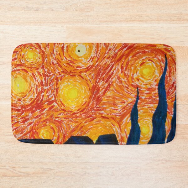 Item preview, Van Gogh inspired impressionist sunrise sky in orange and yellow designed and sold by JewelsNova.