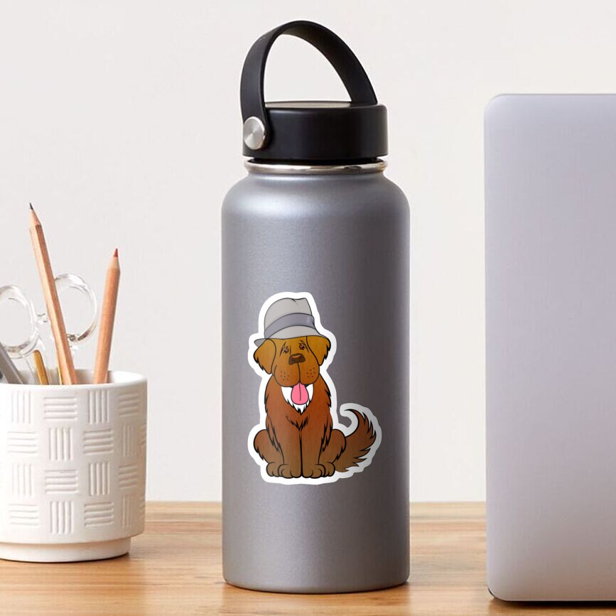 Newfoundland dog in hat Sticker