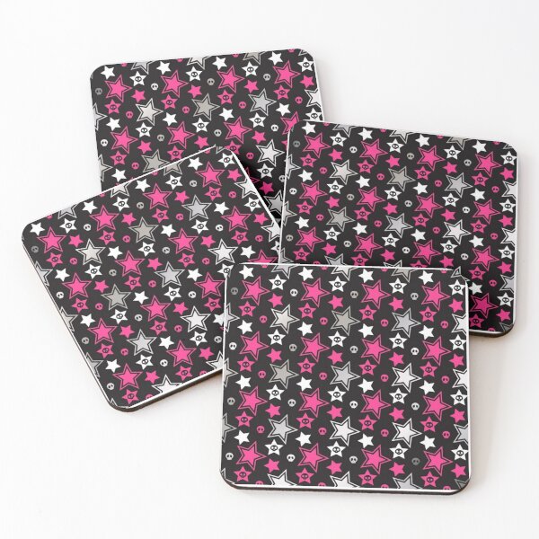 Item preview, black and pink emo/scene stars designed and sold by sickmaid.