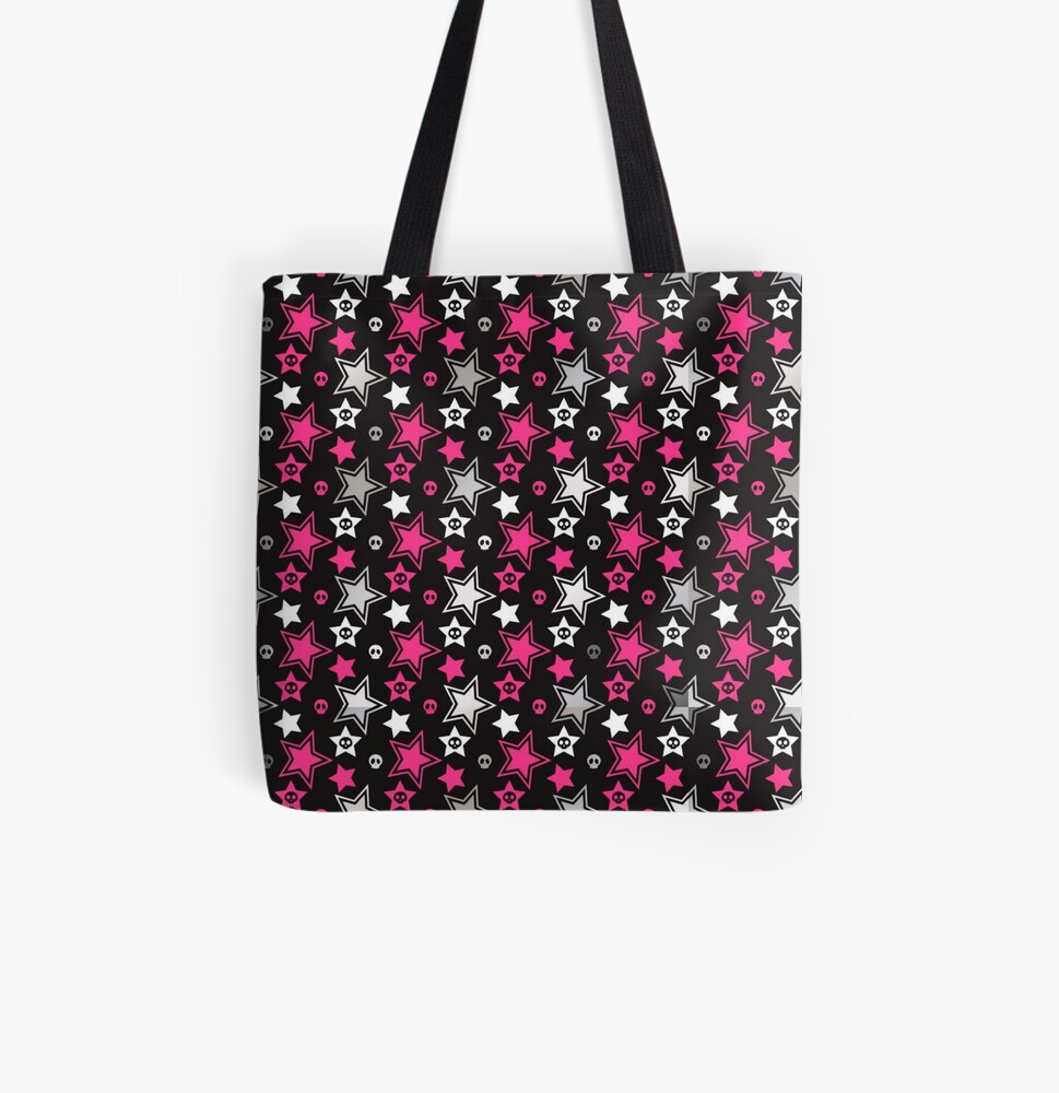 Pink and discount black tote bag