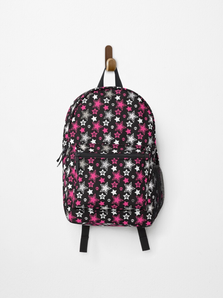 Pink backpack clearance black and white