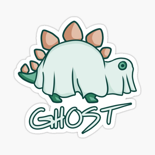 Item preview, Stegosaurus disguised as a ghost, dino, dinosaur designed and sold by hugadino.