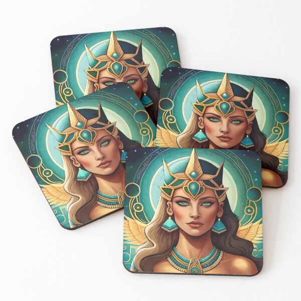 Item preview, Anime Isis with crown, wings, green background  designed and sold by SriGem.