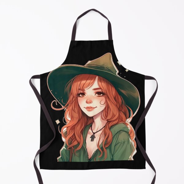 Item preview, Cute red-haired witch in a witchcraft hat designed and sold by Dreamoire Pix.