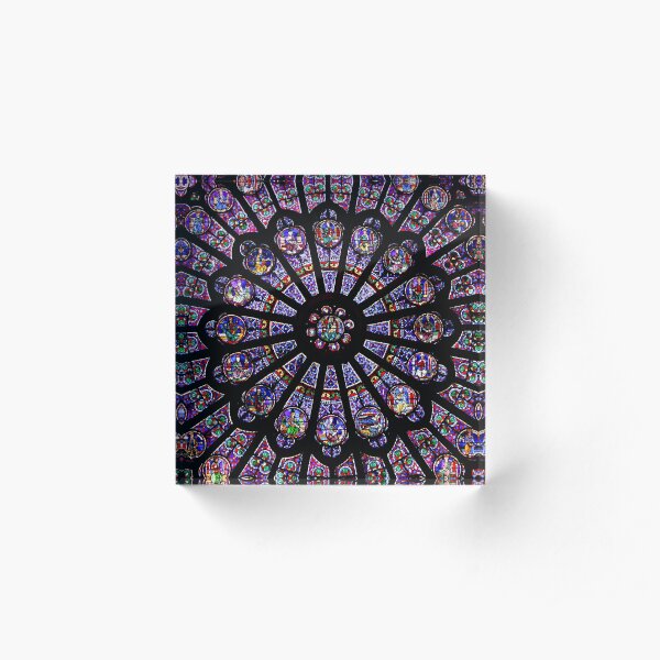 Notre Dame Rose Window Acrylic Block