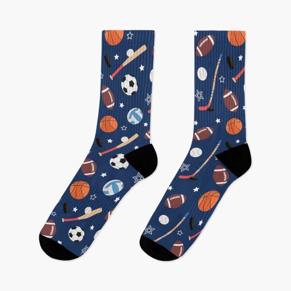 Item preview, Kids Sports Equipment Pattern on Blue designed and sold by sweetbelle.