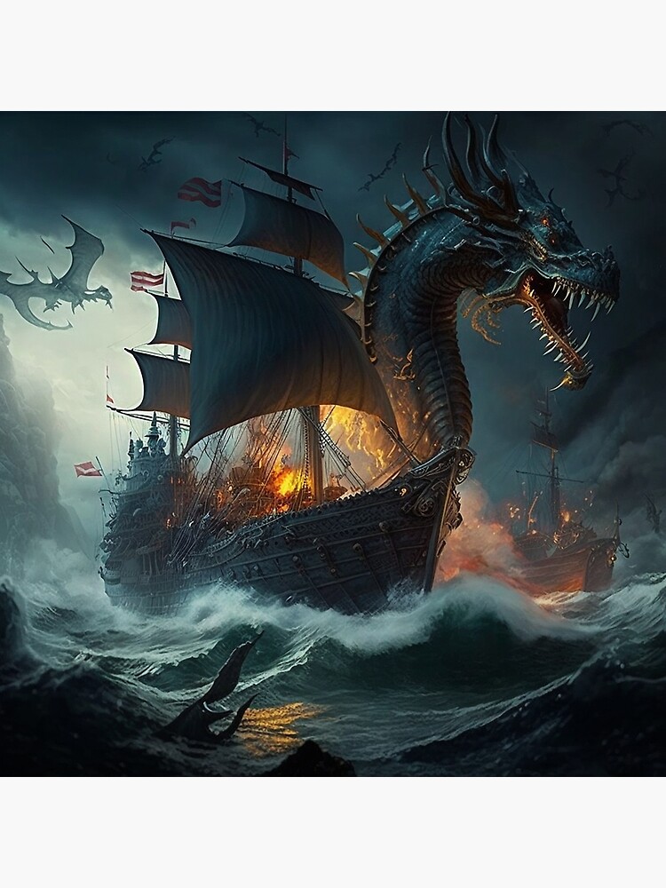 Dragons attacking an armada