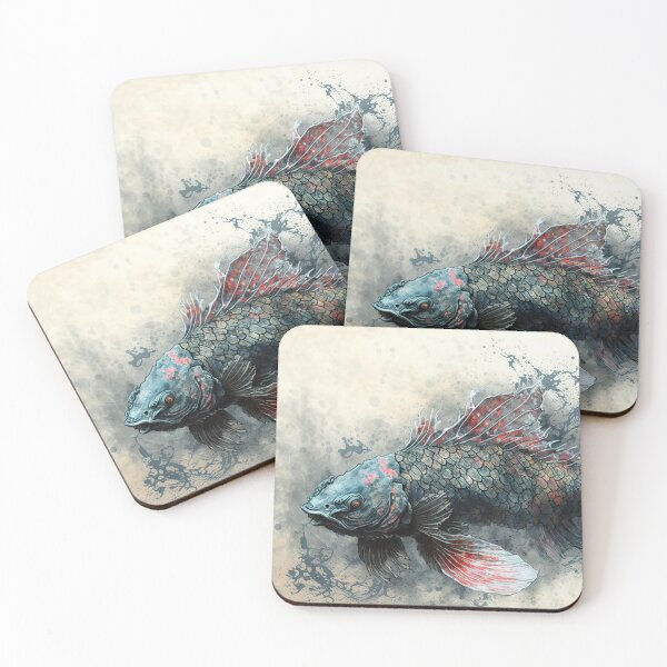 Item preview, Mythical Koi Fish Gyotaku designed and sold by Venon28.