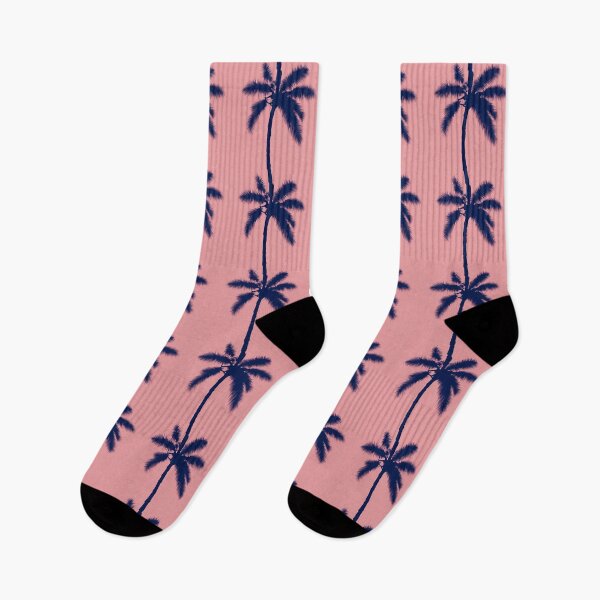 Item preview, Dark Navy Blue Palm Tree on Pale Pink Pattern designed and sold by Aaron2610.