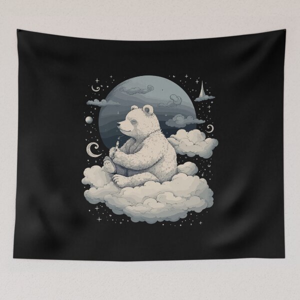 Item preview, Bear on a Cloud illustration designed and sold by Lenkooo.