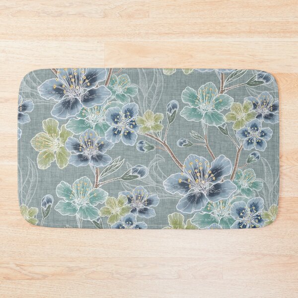 Item preview, New Romantic Watercolor floral pattern, linen texture designed and sold by Katj-A-Studio.