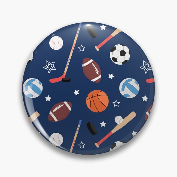 Item preview, Kids Sports Equipment Pattern on Blue designed and sold by sweetbelle.