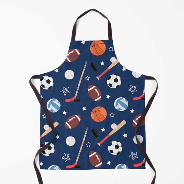 Item preview, Kids Sports Equipment Pattern on Blue designed and sold by sweetbelle.