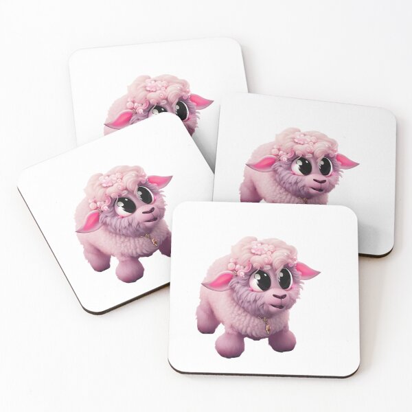 Item preview, Fluffy pink sheep - cute little sheep designed and sold by SheepAttack.