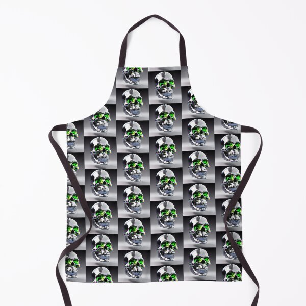 Item preview, Shiny silver skull with green eyes, Ai Generated Art  designed and sold by ACC .