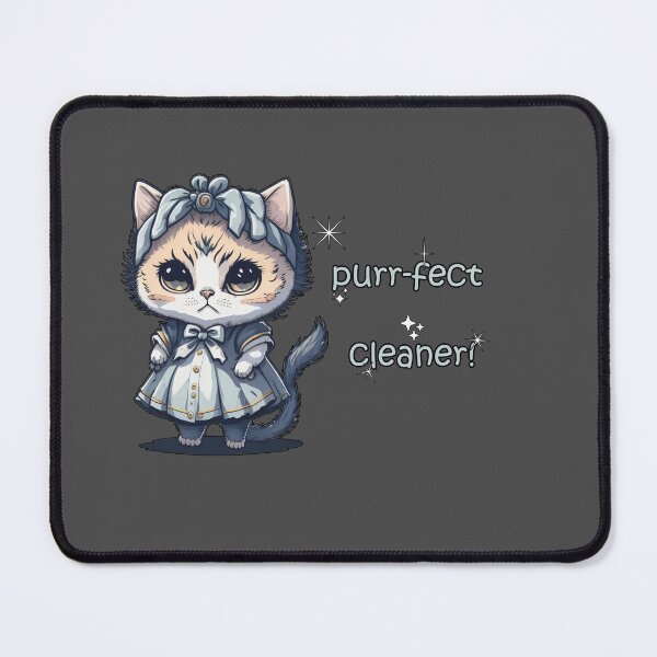 Item preview, Purr-fect Cleaner Pun Cat designed and sold by BellaDesignArt.