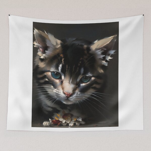 Item preview, Feline Companionship: A friendly kitty oil painting designed and sold by KH-GardenEden.
