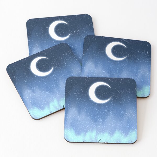 Item preview, Starry night with crescent moon designed and sold by hseart.
