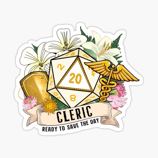 Item preview, DND CLERIC: Floral Cleric Dice, D20 Cleric dice for dnd cleric class designed and sold by DungeonAtelier.