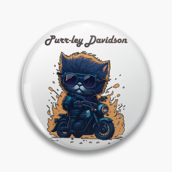 Item preview, Purr-ley Davidson Cat Pun designed and sold by BellaDesignArt.
