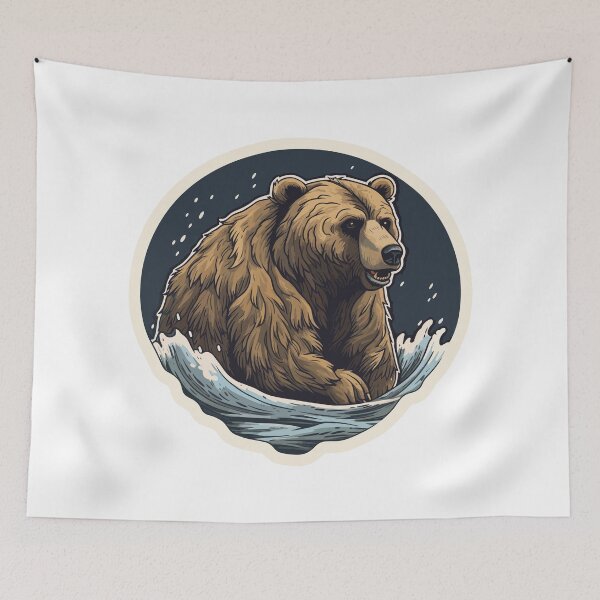Item preview, Majestic Grizzly Emblem - Bold & Powerful Design designed and sold by Lenkooo.