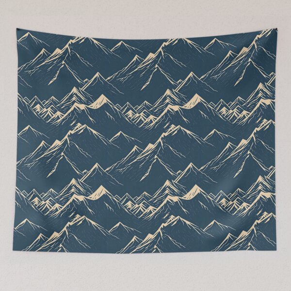 Item preview, Big Pattern Simple Mountains Engraving Seamless Pattern Illustration Nature Texture designed and sold by Plastic Memory Archive.
