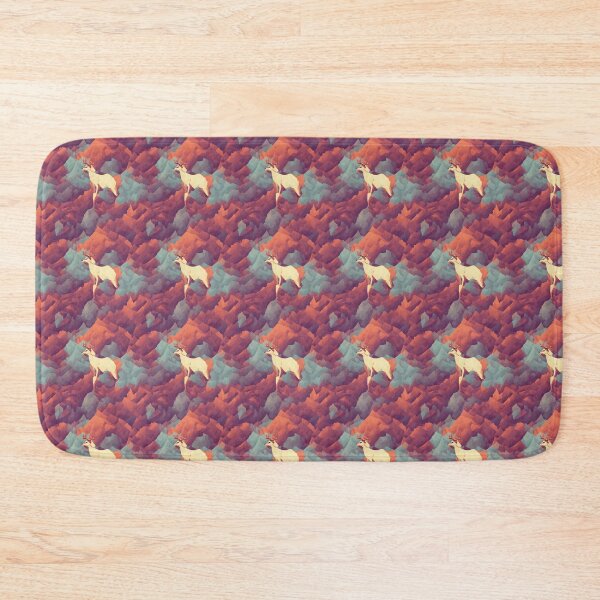 Item preview, Abstract Geometric Vector White Deer Pattern on Orange and Teal Background  designed and sold by Aaron2610.