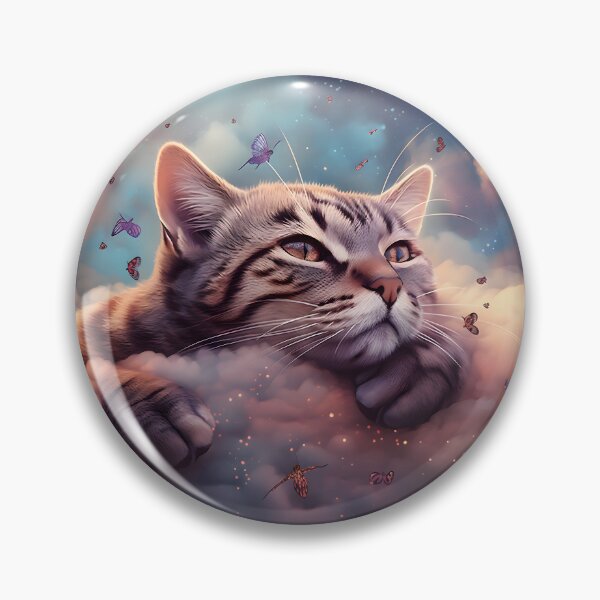 Item preview, Butterflies and Clouds Cat designed and sold by anymalart.