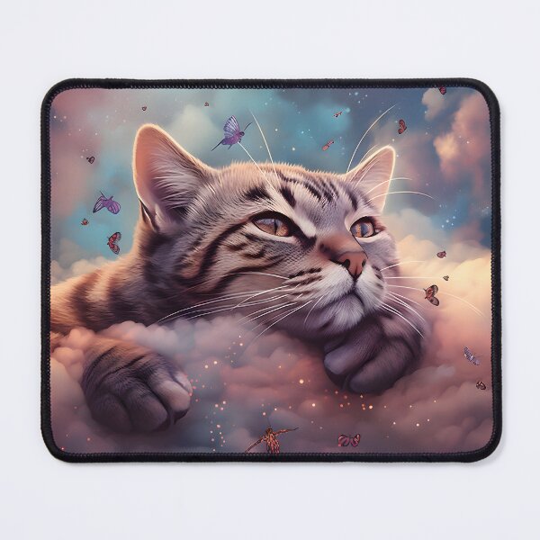Item preview, Butterflies and Clouds Cat designed and sold by anymalart.