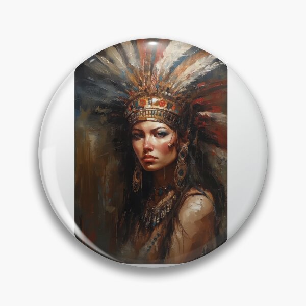 Item preview, Indian woman in headdress designed and sold by Rosaliartbook.
