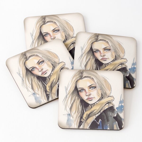 Item preview, Masha - Watercolor and ink - Woman portrait designed and sold by mliotard.